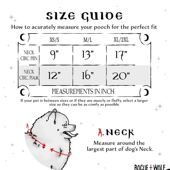 Rogue + Wolf ✦ “Moon Pupper” Knit Pet Scarf ✦ Black Vegan Yarn Celestial Print - Picture 15 of 16